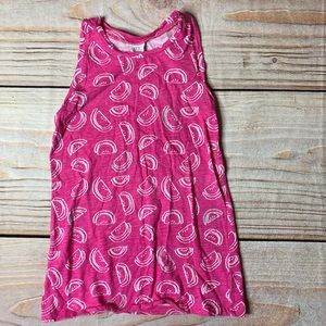Egg sleeveless‎ pink dress with watermelon print